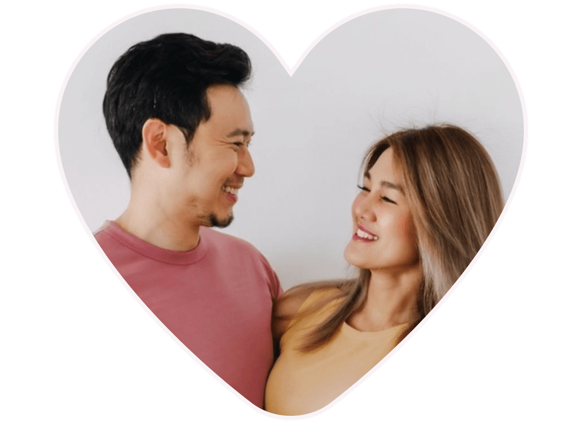 Happy couple representing real connections